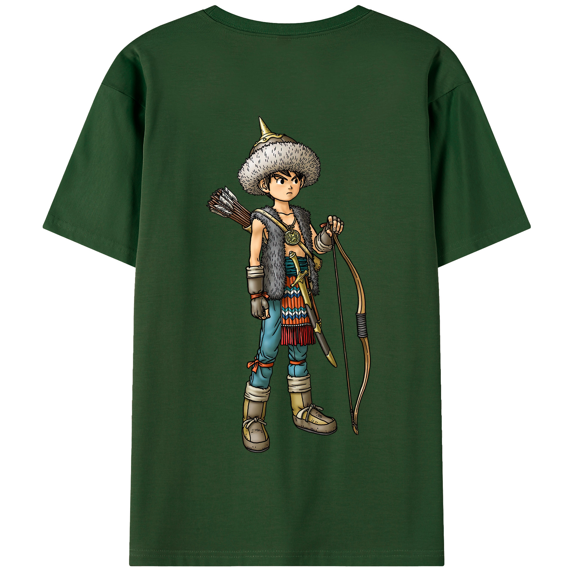 （画像用） ドラゴンクエスト Doragon Kuesuto Dragon Quest 綿100％半袖Tシャツ（背面プリント）